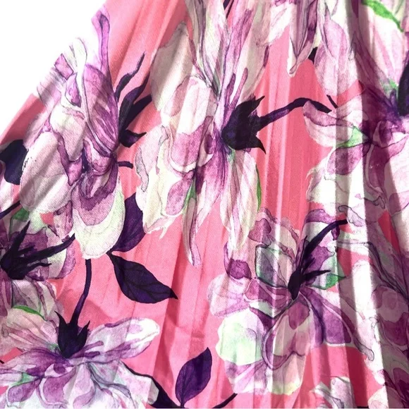 Midi Dress with pleated skirt size S,wedding guest, resortwear adjustable straps - Picture 8 of 16